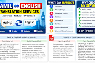 professionally translate tamil to english and english to tamil
