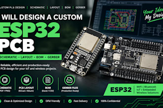design esp32 wifi bluetooth wireless pcb with schematic and layout