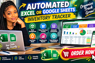 create an automated excel or google sheets inventory tracker