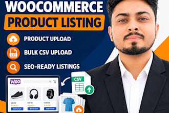 do woocommerce product listing, product upload and CSV