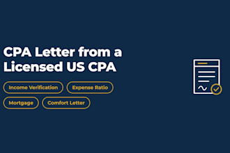 write a CPA letter, income verification, comfort letter, mortgage letter