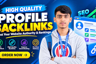 build 250 high da profile backlinks for SEO link building