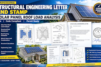 provide structural engineering letter and stamp solar panel roof load analysis