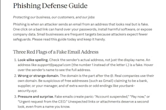 write a customizable cybersecurity awareness employee guide for your business