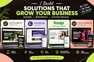 build supplement, circle, keap and photo booth website