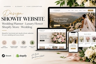 design showit website wedding planner luxury flower shopify store