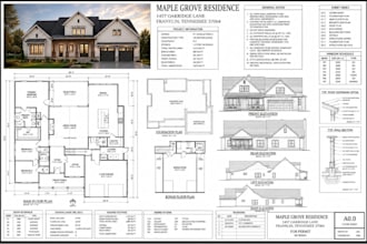 architectural 2d floor plan, elevation, site plan, house
