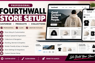 setup fourthwall store customize products collections and creator shop setup