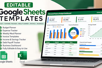 create google sheet budget planner financial report expense tracker meal planner