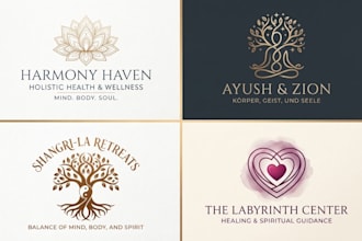 do professional holistic health wellness yoga spa spiritual logo design