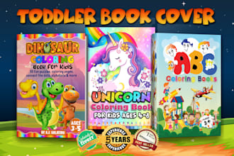 do creative kids toddler book and cover design for KDP paperback cover 24hr
