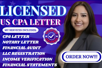 provide notary letter llc registration write USA CPA letter income verification