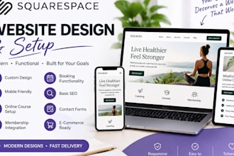 design squarespace website, membership site, online course and coaching website