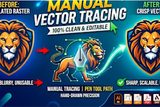 do unique vector tracing, replicate, logo to vector, image to vector in 3 hours