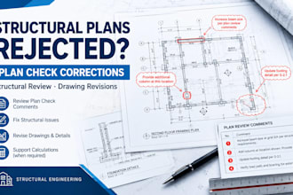 review structural plan check comments and prepare engineering corrections