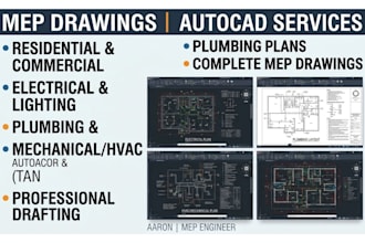 do mep drawing electrical layout plumbing plan mechanical plan in autocad
