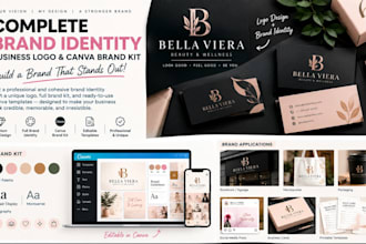 design a complete brand identity, business logo, and canva brand kit
