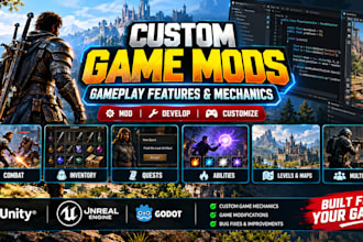 create custom game mod, gameplay features and mechanics for your game
