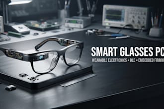 design smart glasses pcb, wearable electronics and embedded firmware