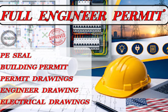 provide engineer permit drawings, building permit, mep design, USA engineer seal