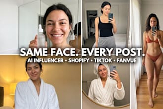 create realistic ai influencer, ai model for shopify, tiktok, fanvue