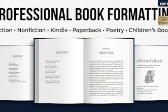 book formatting for fiction and nonfiction ebook amazon kdp ebook formatting
