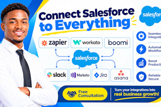 integrate salesforce with zapier, workato, boomi, slack, marketo, jira and asana