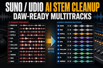 clean suno ai stems and prepare daw ready multitracks