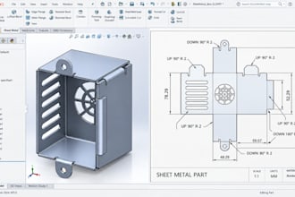 do cad design sheet metal enclosure for plastic product and cnc manufacturing