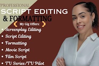 edit, rewrite, proofread and polish your movie script