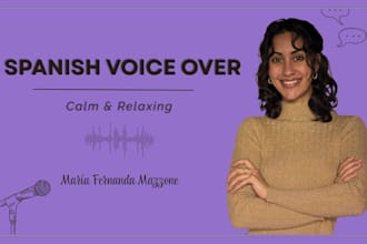 record a calm spanish voice over for meditation and mindfulness