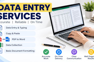 data entry, web search, and documentation formatting