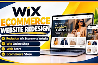 redesign wix ecommerce website, wix online shop, web store and ecommerce store