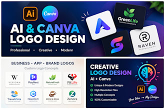 do ai and canva logo design, excel and word