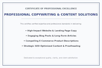 do professional copywriting and content writing