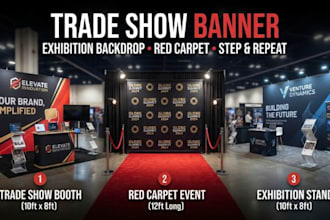 custom red carpet backdrop step and repeat design banner trade show banner event
