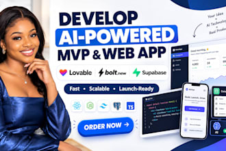 develop ai powered mvp, webapp with lovable dev, bolt new and supabase, saas app