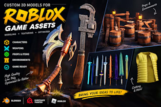 create high quality assest and models for roblox and games