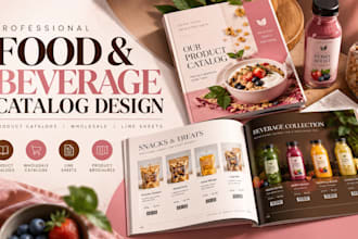 design food catalogs, beverage catalogs, wholesale catalogs, product brochures