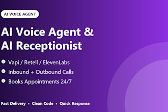 build ai voice agent, ai receptionist and ai calling agent with vapi or retell