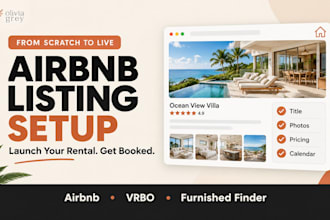 setup listing on airbnb, vrbo and furnished finder with SEO to get bookings