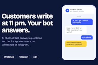 create an ai chatbot for whatsapp or telegram for bookings and support