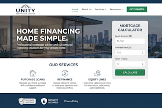 design a mortgage broker and loan website for lenders