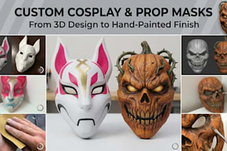 3d print and paint 3d mask, halloween mask, oni mask, 3d helmet,cosplay armour