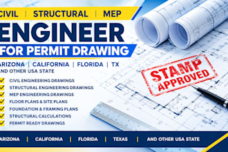 civil structural mep engineer for arizona california florida tx permit drawing