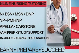 provide online nursing tutoring for rn bsn msn dnp fnp and pmhnp