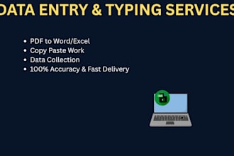 do accurate data entry, pdf to word, and fast typing work