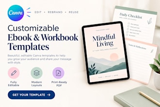 design editable canva workbook, lead magnet, or planner templates