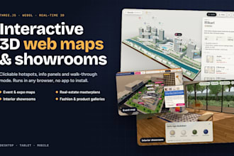 make a 3d interactive event map, property masterplan or virtual showroom
