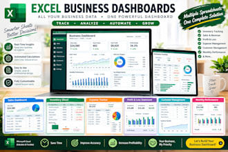 create a custom excel business dashboard and spreadsheet